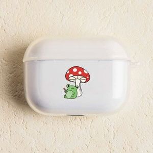 Mushroom & Frog Print Clear Case Compatible With Airpods 1/2